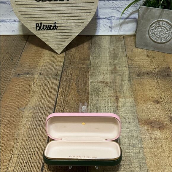 Kate Spade Pink & Green Colorblock Hardcase Eyeglass Sunglass Case. - Picture 7 of 12